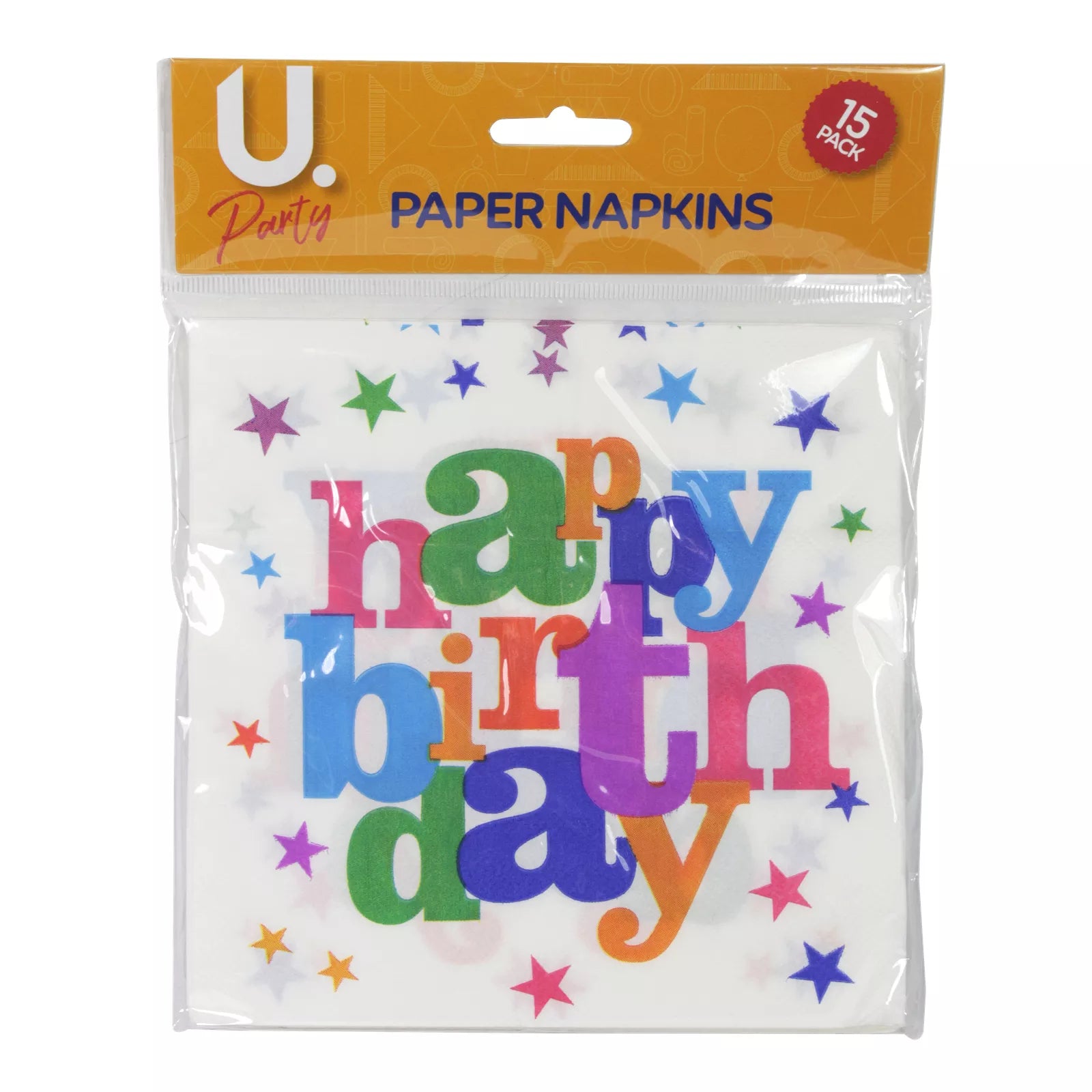 U Party Happy Birthday Napkins 15pk U Party Happy Birthday Napkins 15pk